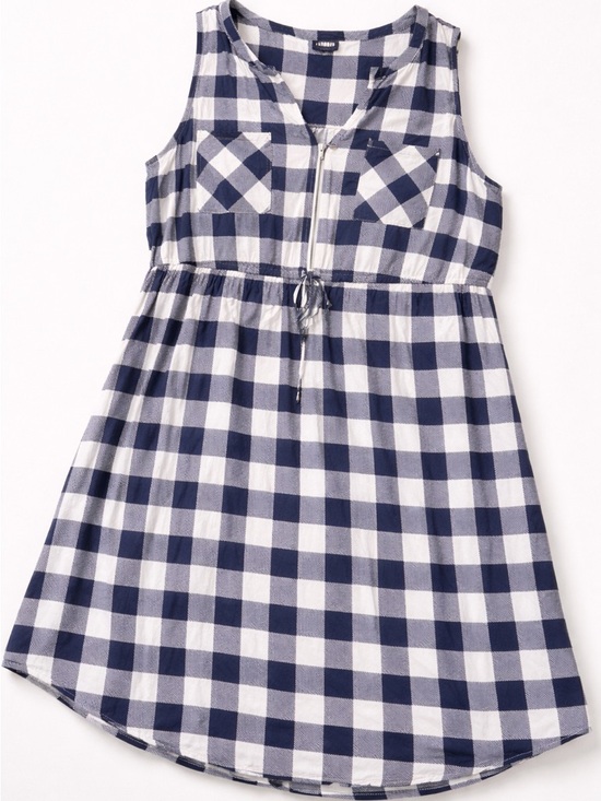 Torrid Dresses & Skirts - Torrid 3 Buffalo Plaid Midi Dress Navy White Sleeveless Plus Size 3X